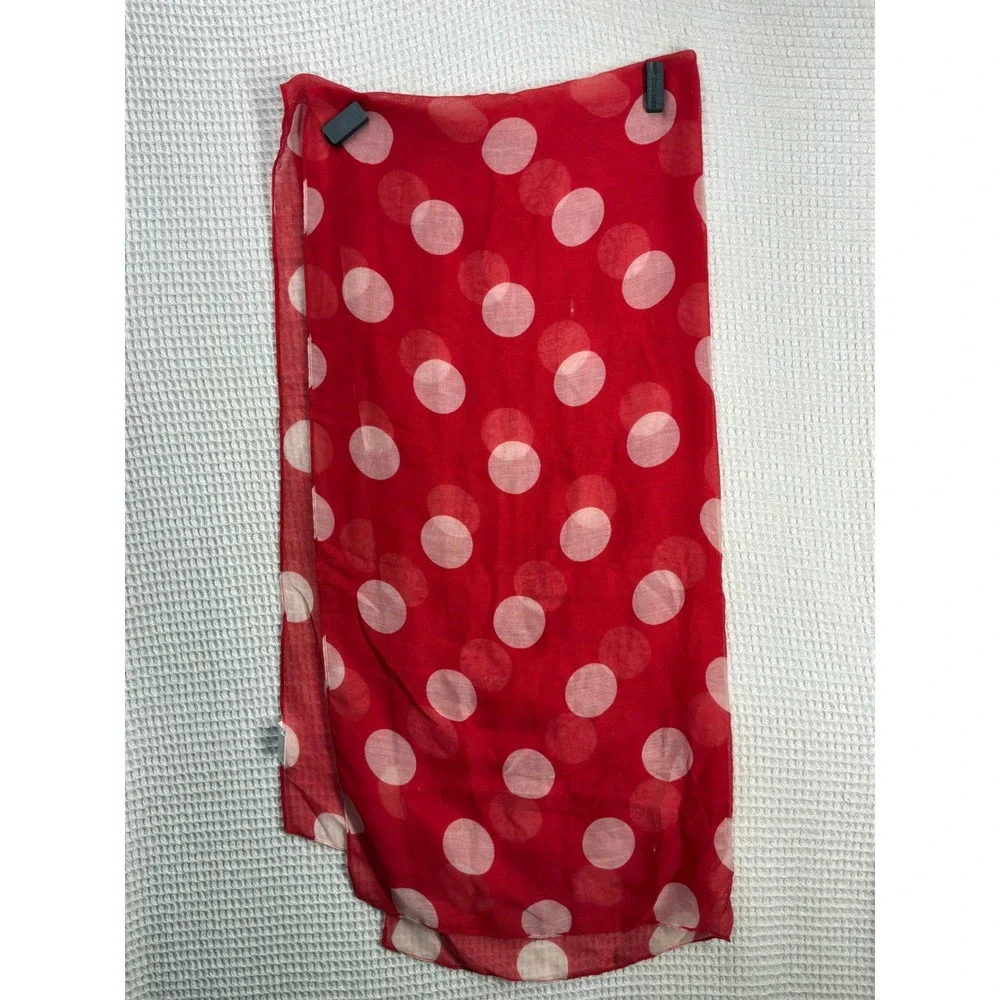 Retro Womens Evergreen Enterprises Polka Dot Scarf OS Red White